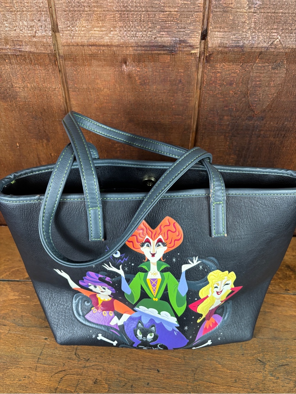 Loungefly Disney Pre-loved Hocus Pocus Sanderson Sisters Black Tote Bag - Picture 2 of 12
